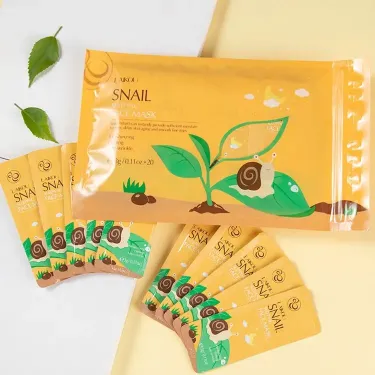 LAIKOU Natural Snail Extract Hydrating Sleeping Face Mask (5 Pcs)